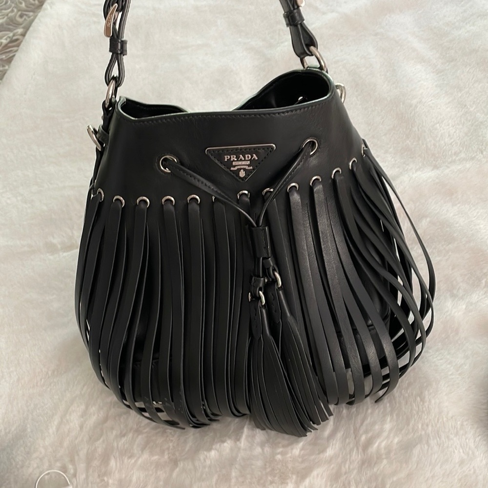 Prada tassel bucket bag